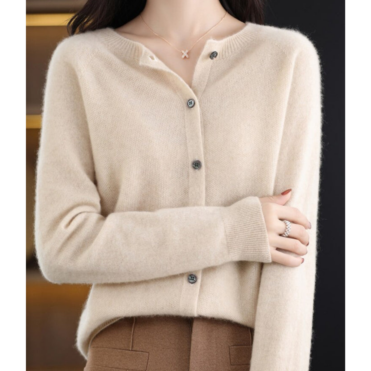 Women's Cashmere Cardigan, Knitted - view 15