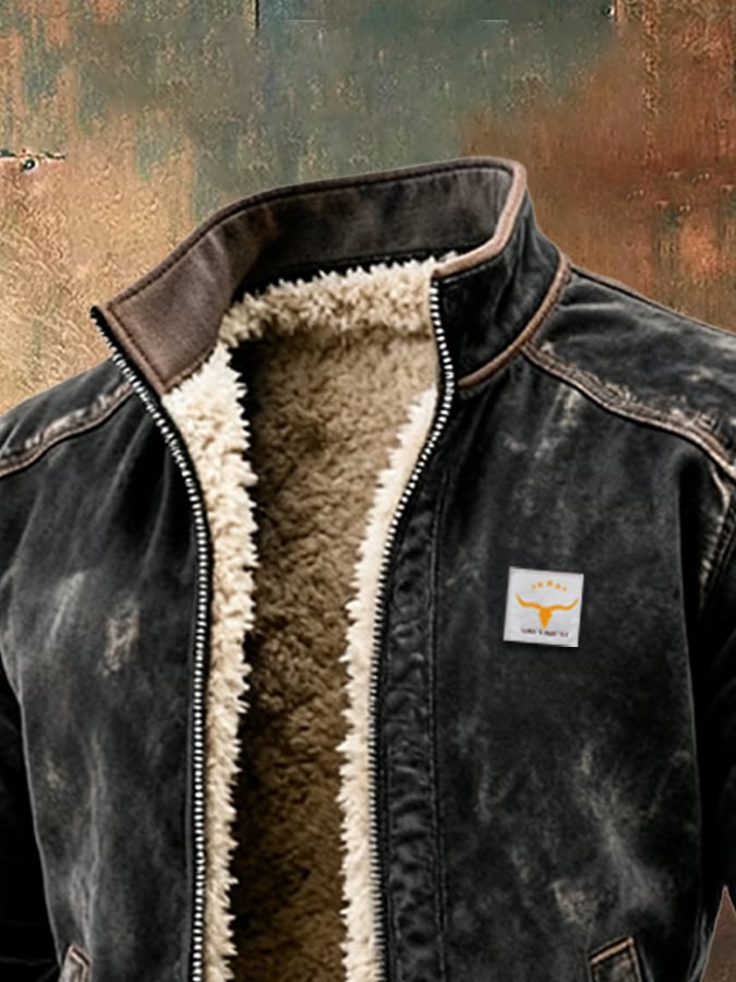 Men's Zip-Up Leather-Look Jacket - view 3