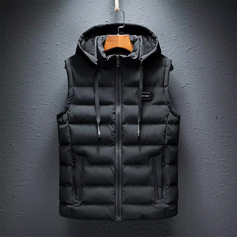 Men's Hooded Puffer Jacket, Quilted Coat - view 4
