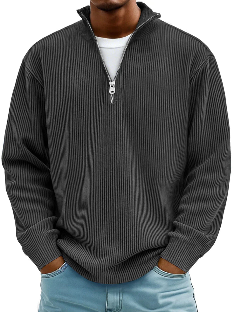 Men's Ribbed Relaxed Jumper, Knitted Sweater - view 10