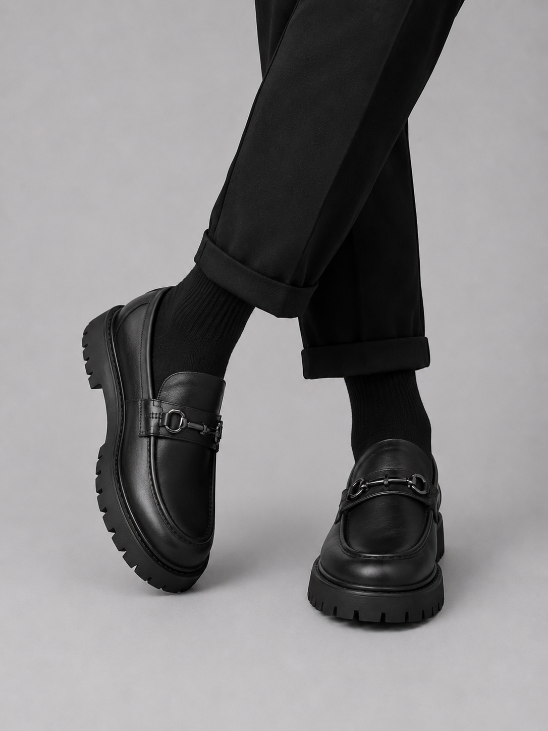 Men's Chunky Sole Loafers, Slip-On Shoes - view 7