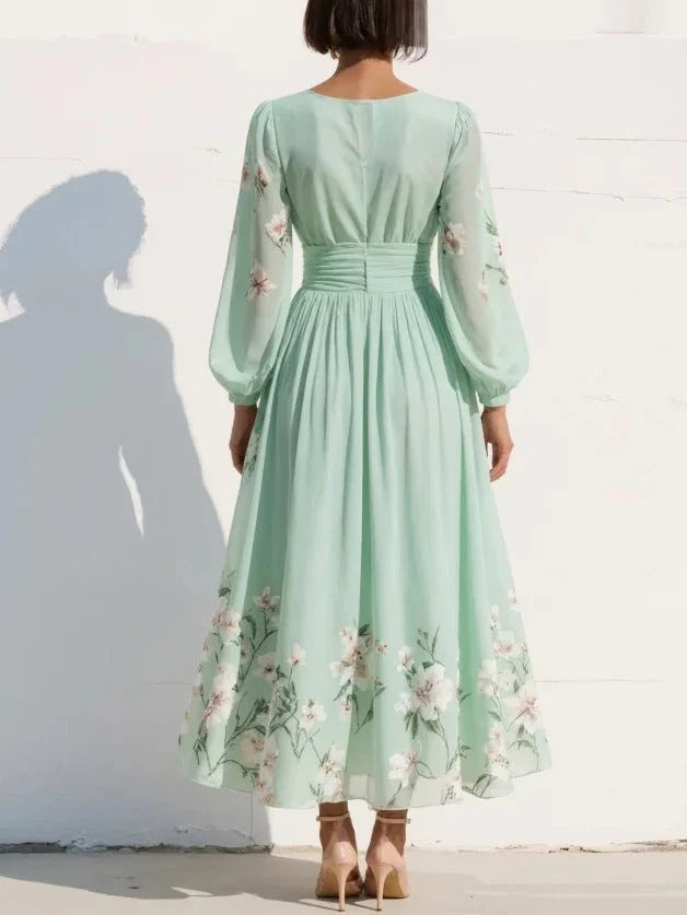 Celvara floral midi dress full length
