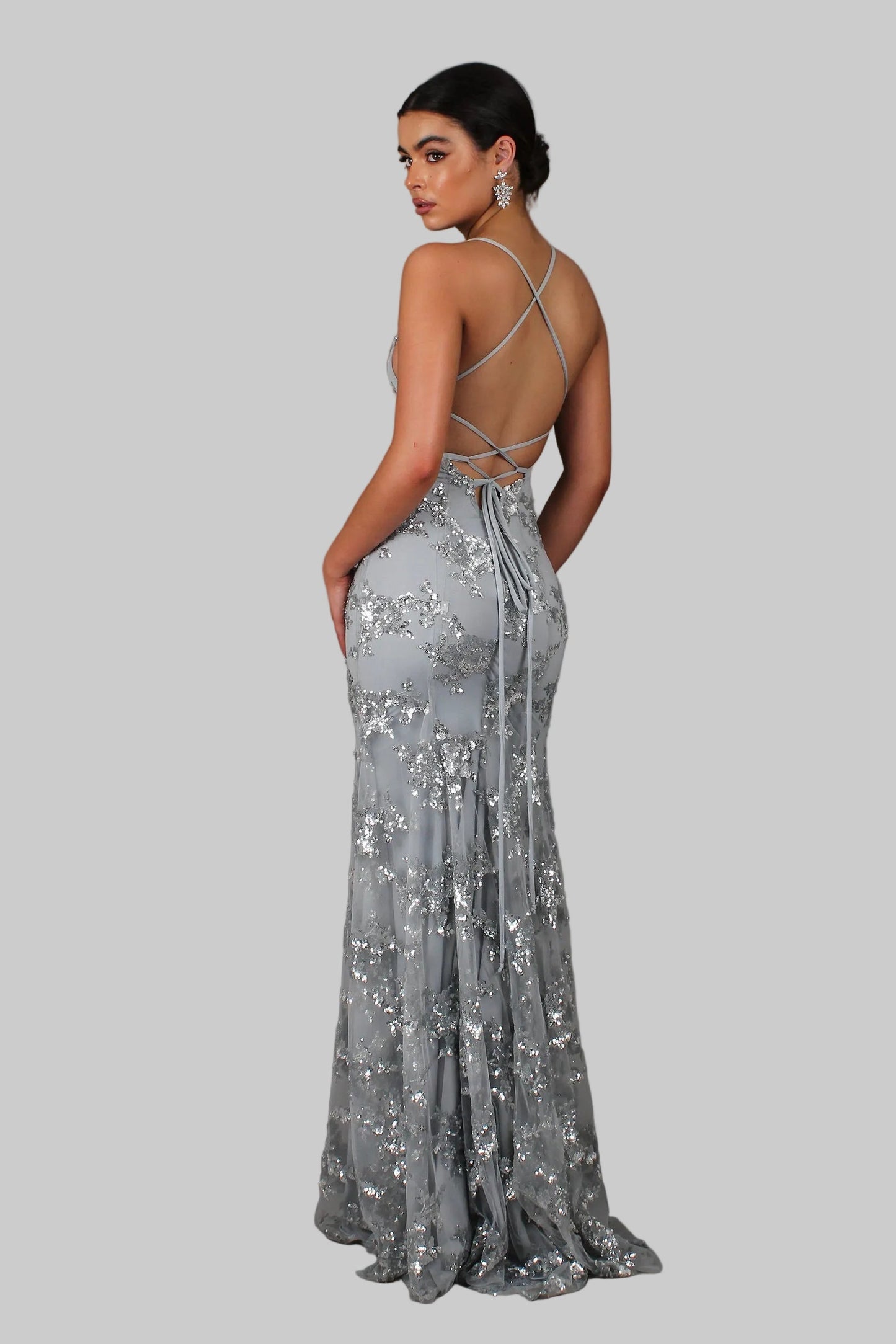 Glorienne — sequin maxi dress view 4