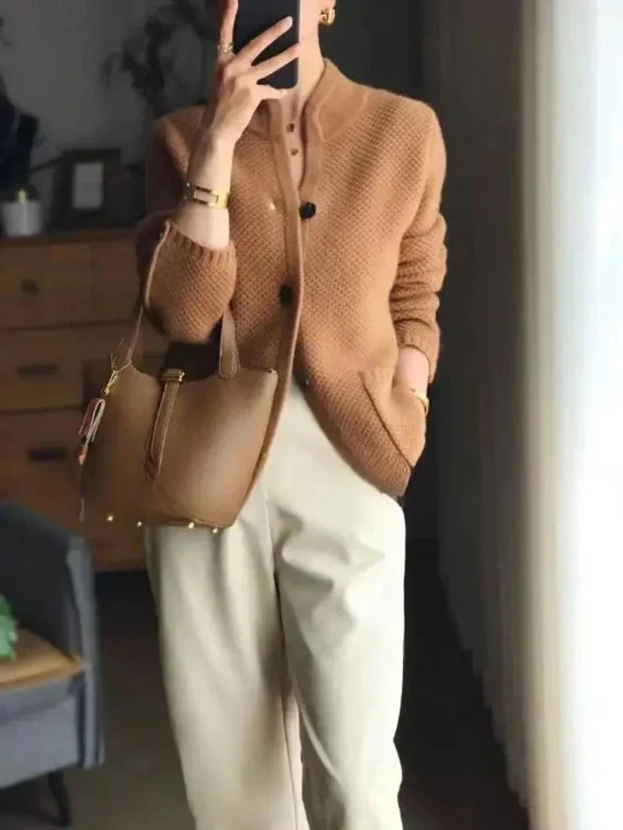 Women's Button-Front Wool-Blend Cardigan, Knitted - view 3