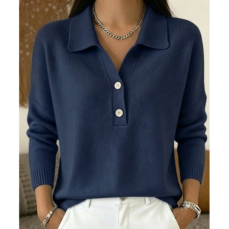 Women's Collared Polo Shirt, Knitted - view 5