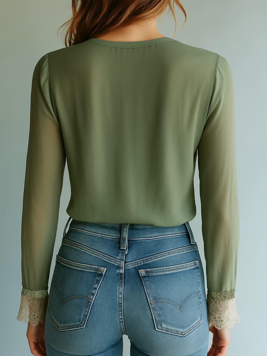 Florvane boho floral lace blouse - lifestyle view