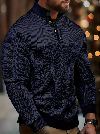 Men's Button Jumper, Knitted Sweater - view 4