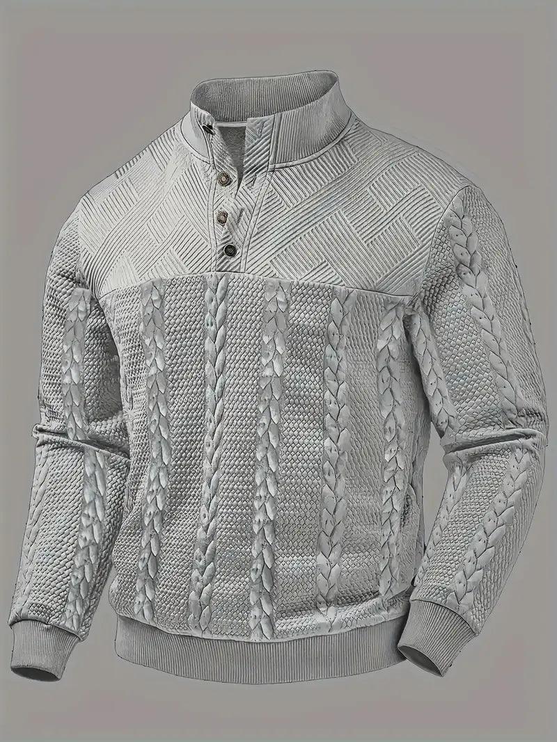 Men's Button Jumper, Knitted Sweater - view 10