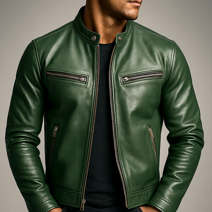 Men's Vintage Leather-Look Jacket, Biker - view 7