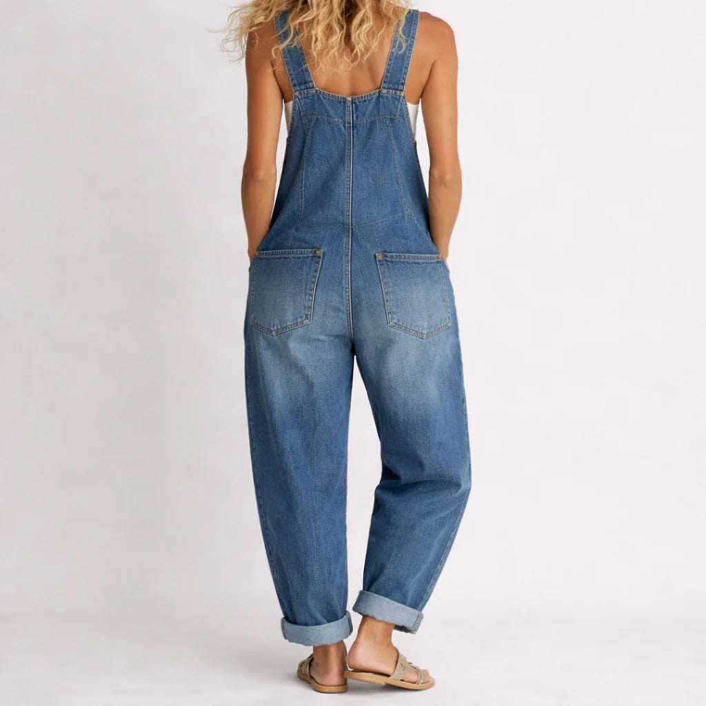 Petra | Relaxed adjustable denim jumpsuit