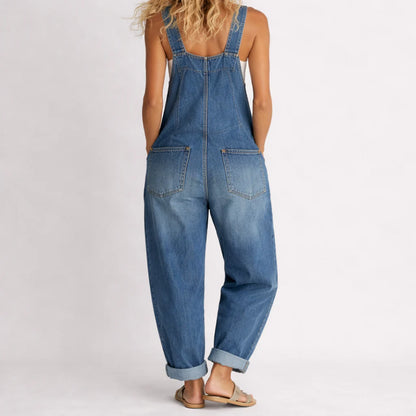 Petra | Relaxed adjustable denim jumpsuit