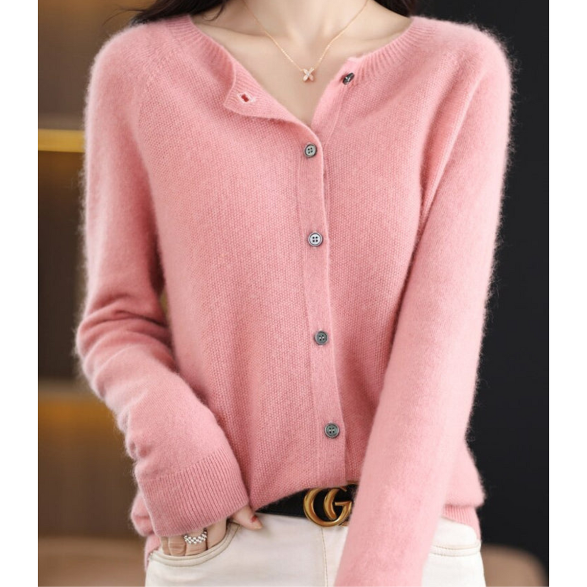 Women's Cashmere Cardigan, Knitted - view 2
