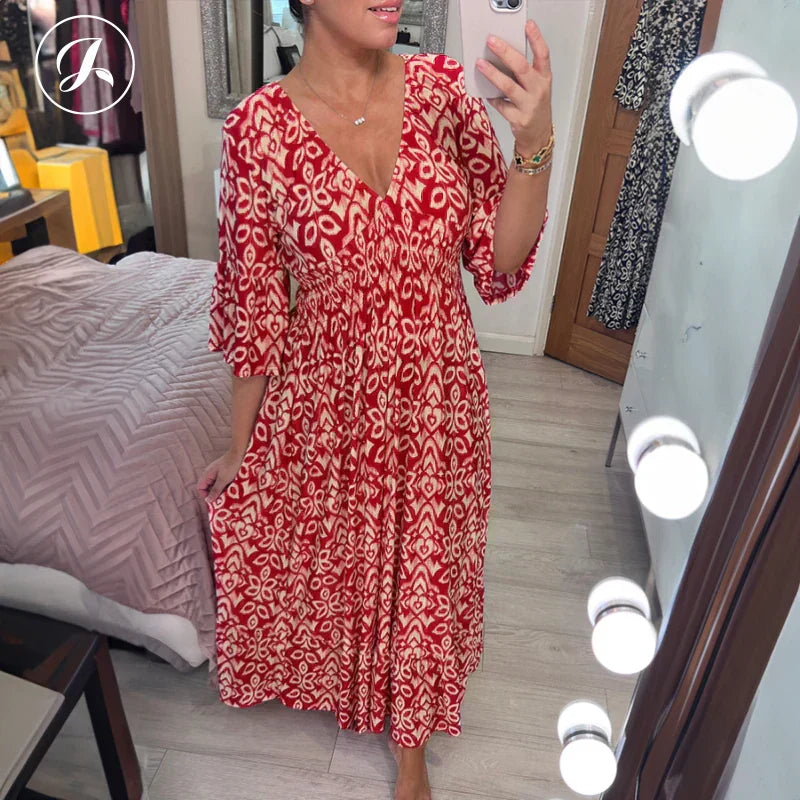 Morvaine boho wrap dress - lifestyle