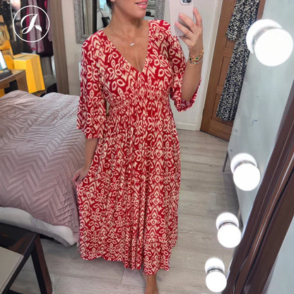 Morvaine boho wrap dress - lifestyle