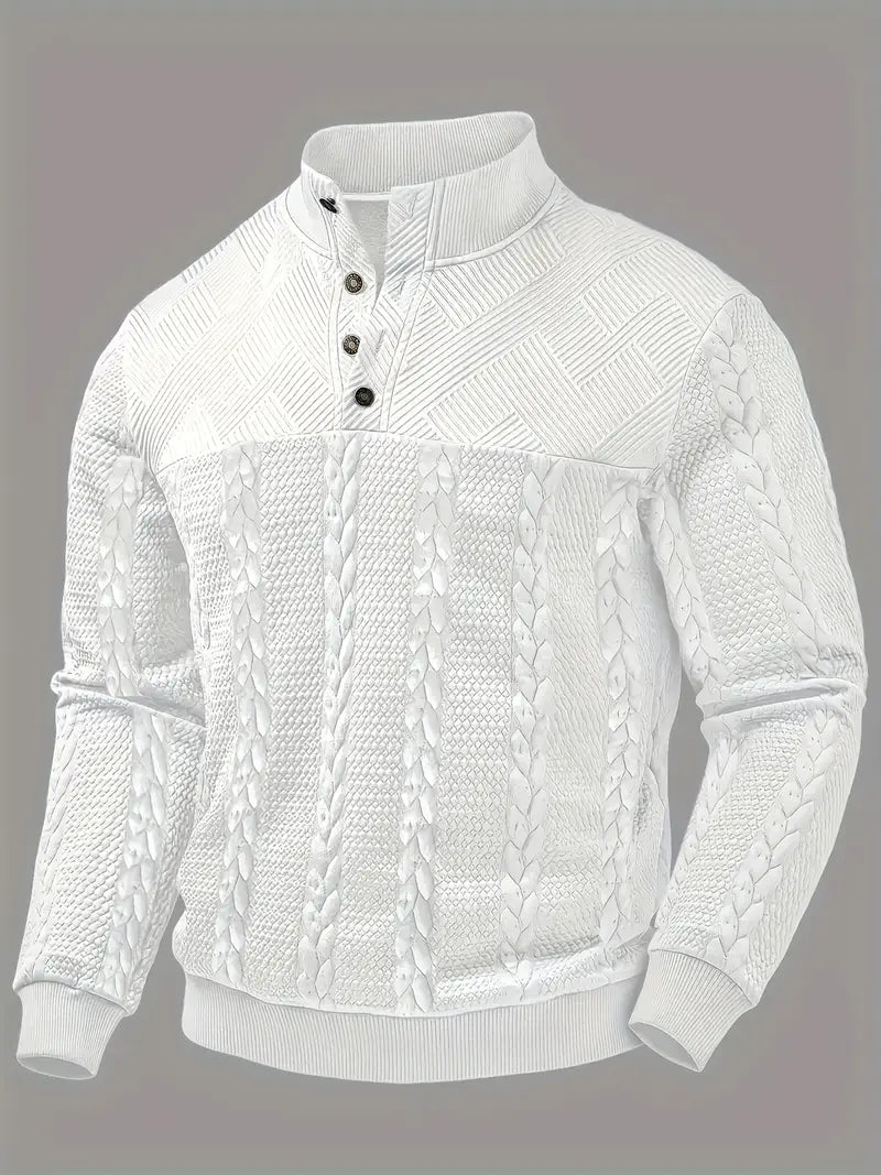 Men's Button Jumper, Knitted Sweater - view 6