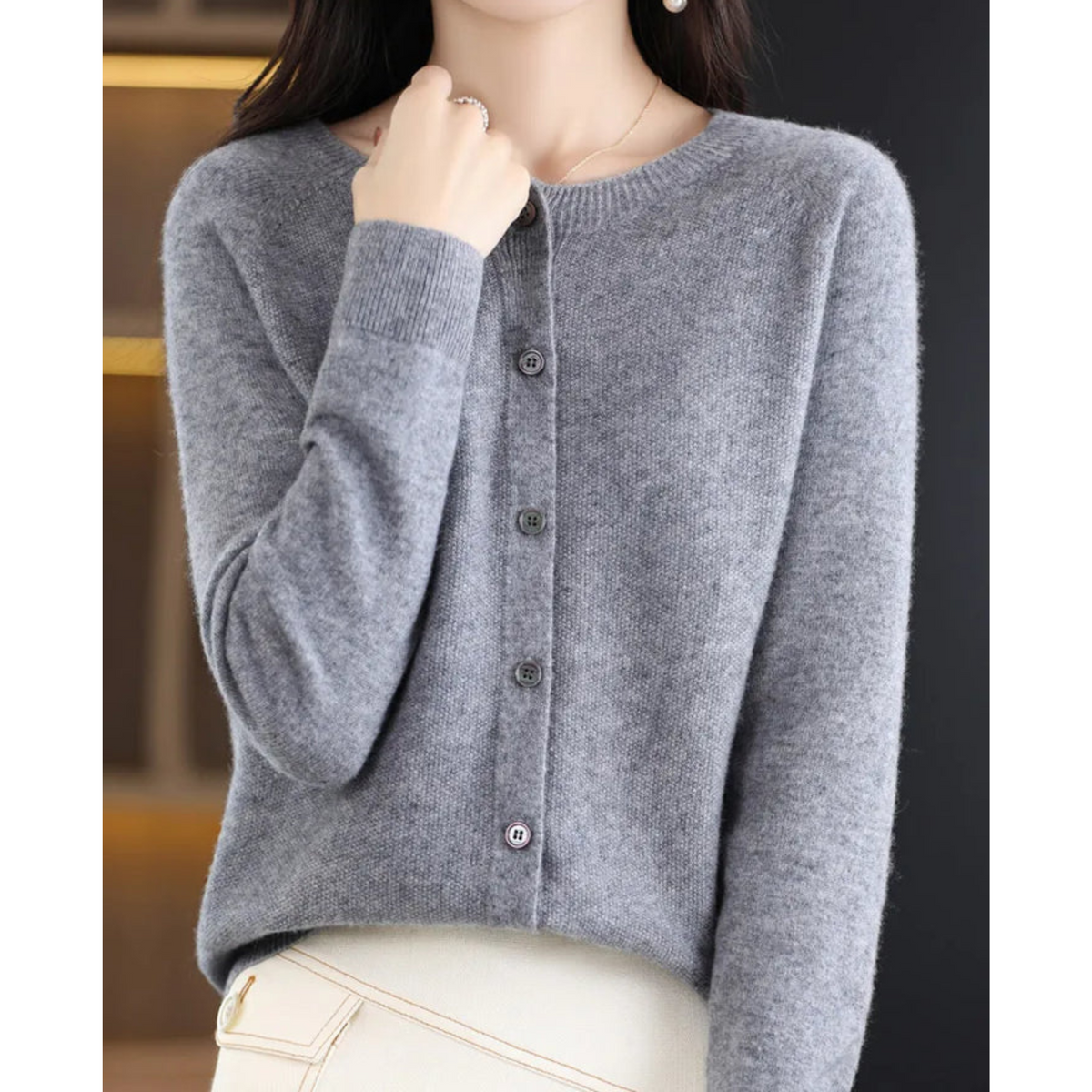 Women's Cashmere Cardigan, Knitted - view 7