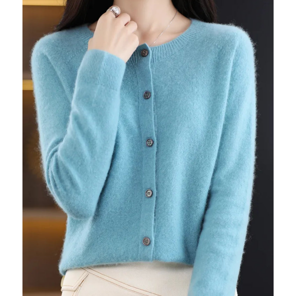 Women's Cashmere Cardigan, Knitted - view 4