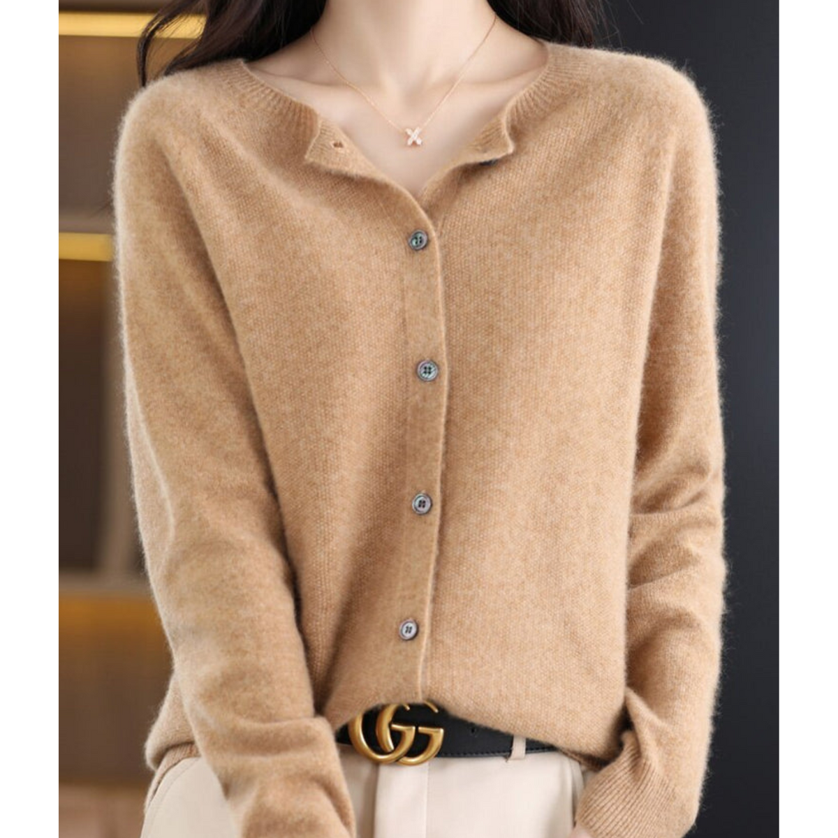 Women's Cashmere Cardigan, Knitted - view 11