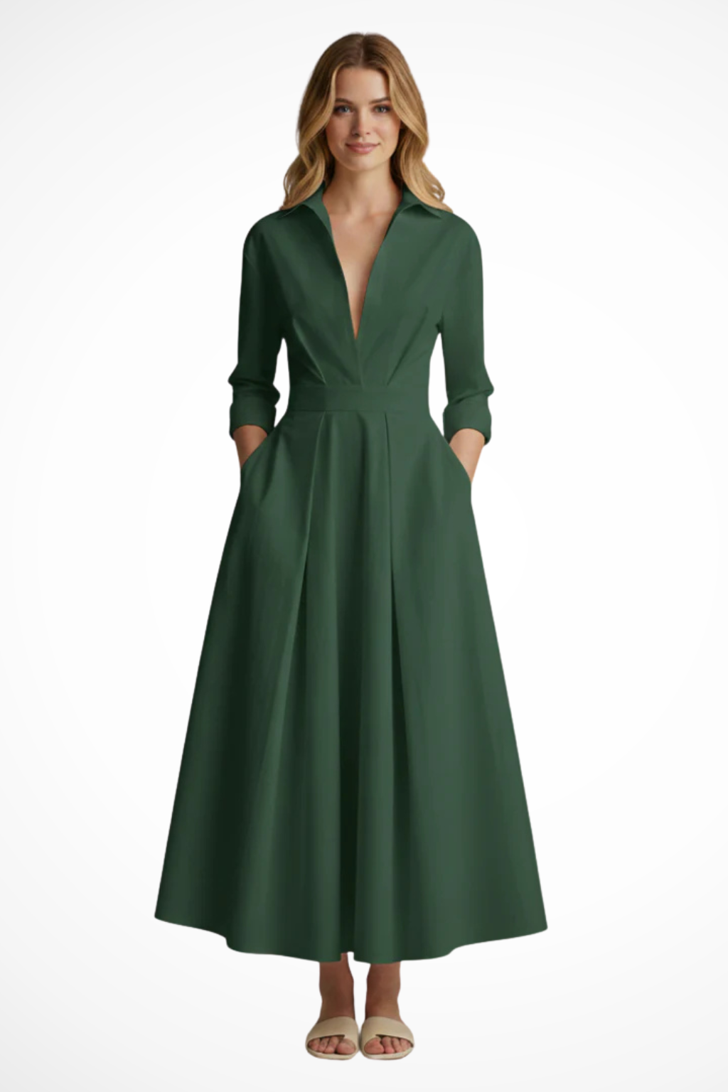 Maline — midi dress green