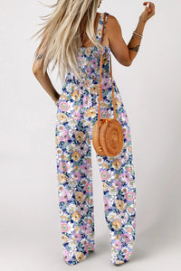 Pelvanne | Jumpsuit Floral Print Wide Leg Sleeveless V-Neck