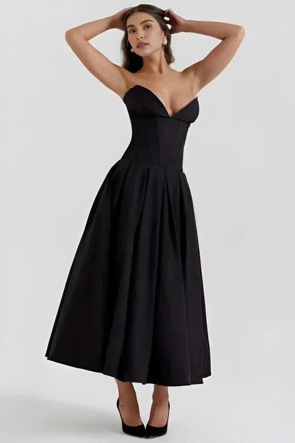 Solvera | Women's Corset Bodice Midi Dress — image 3