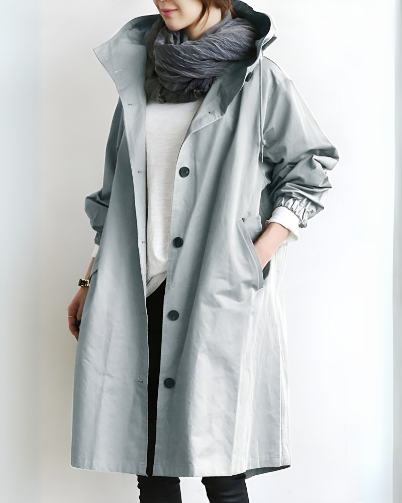 Women's Hooded Classic Trench Coat, Belted - view 5