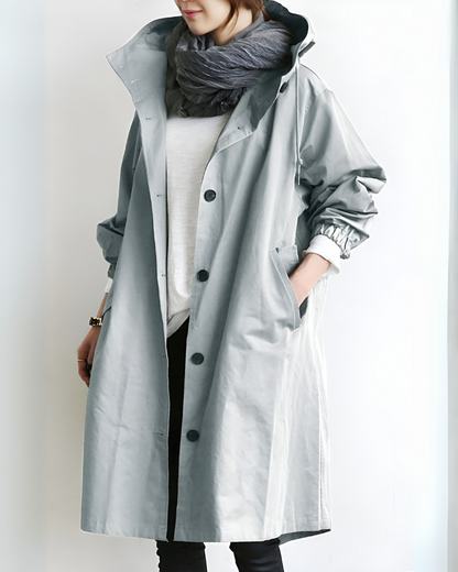 Women's Hooded Classic Trench Coat, Belted - view 5