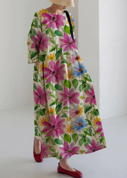 Saramine | Patchwork Cotton Midi Dress with Side Pockets — image 4