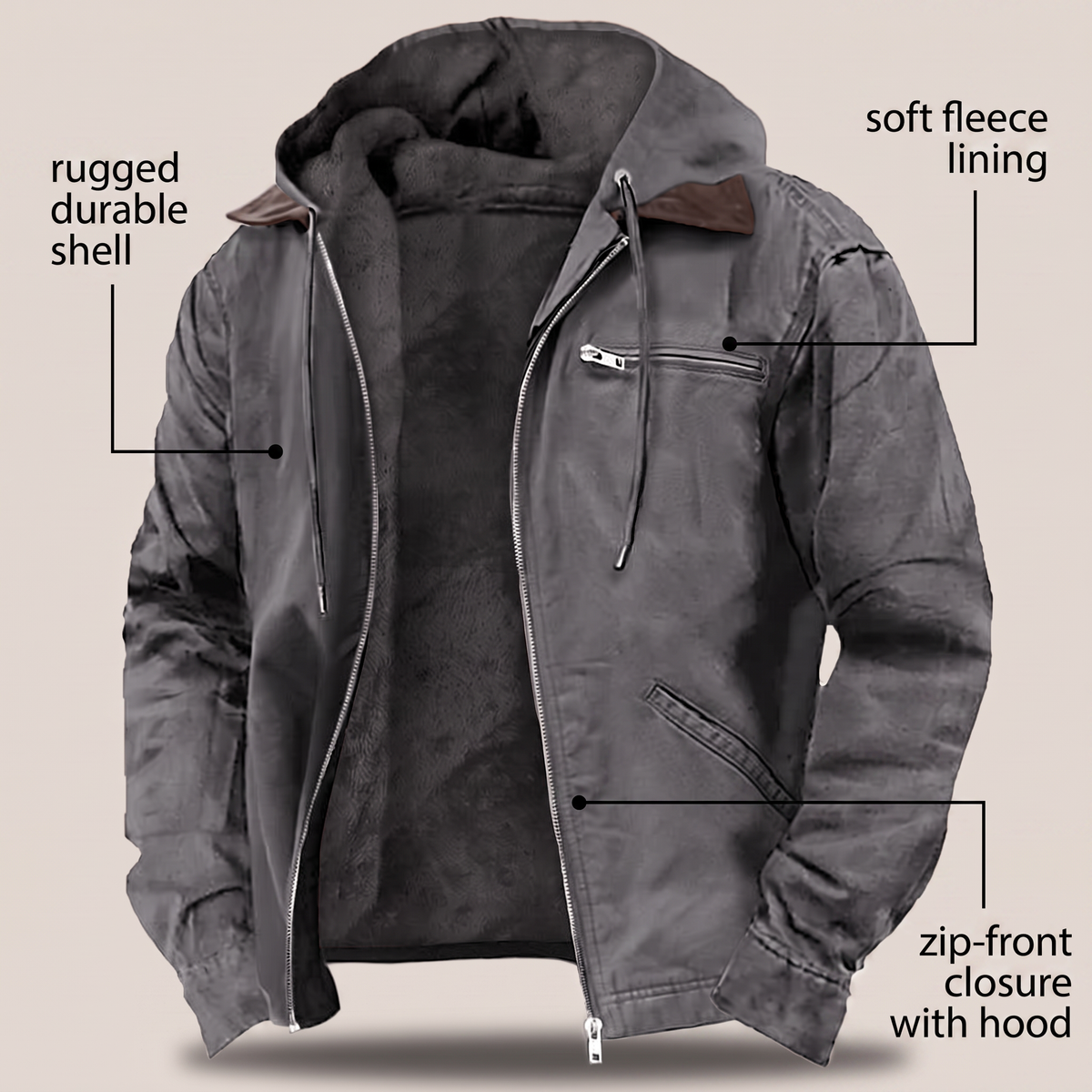 Men's Full-Zip Jacket, Zip-Up Hoodie - view 8