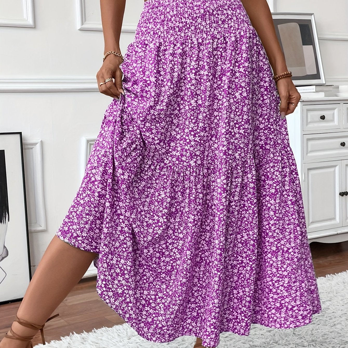 Florimne | Women's Floral Print Midi Skirt — image 5
