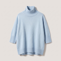 Women's Oversized Turtleneck Jumper, Relaxed Knit Sweater