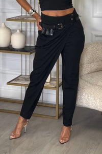 Alessandra | Asymmetric Trousers With Belt And Functional Details