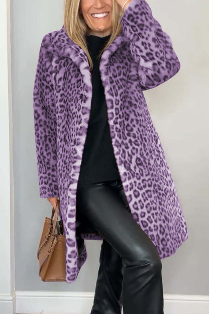 Agnes | Cappotto lungo con stampa leopardata