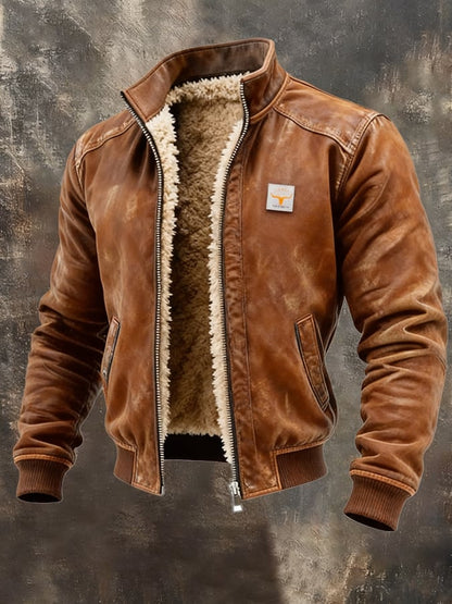 Men's Zip-Up Leather-Look Jacket - view 2