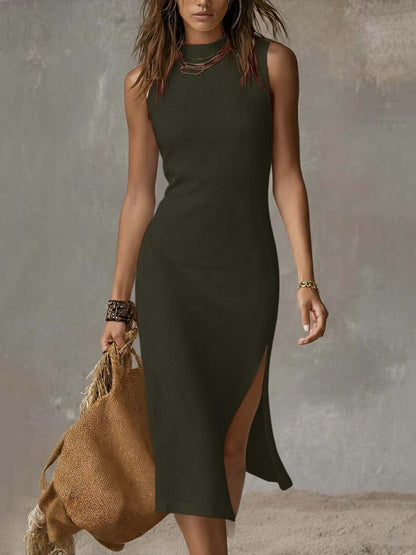 Tivena Dark Green dresses - front view