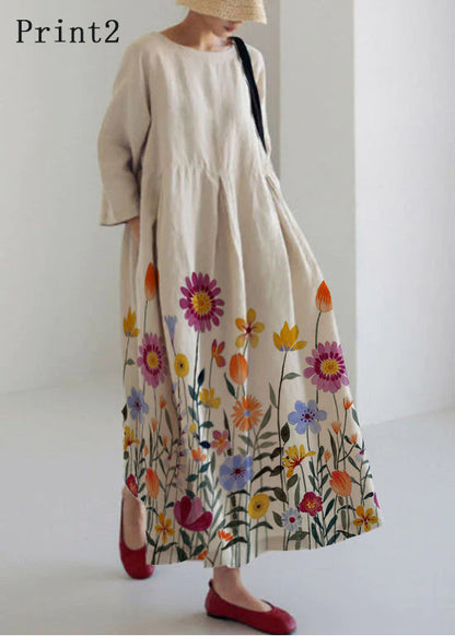 Saramine | Patchwork Cotton Midi Dress with Side Pockets — image 8