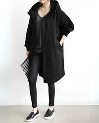 Women's Hooded Classic Trench Coat, Belted