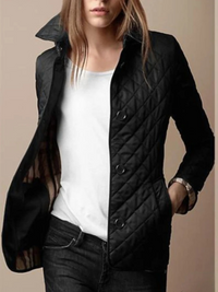 Women's Quilted Collar Jacket, Zip-Up