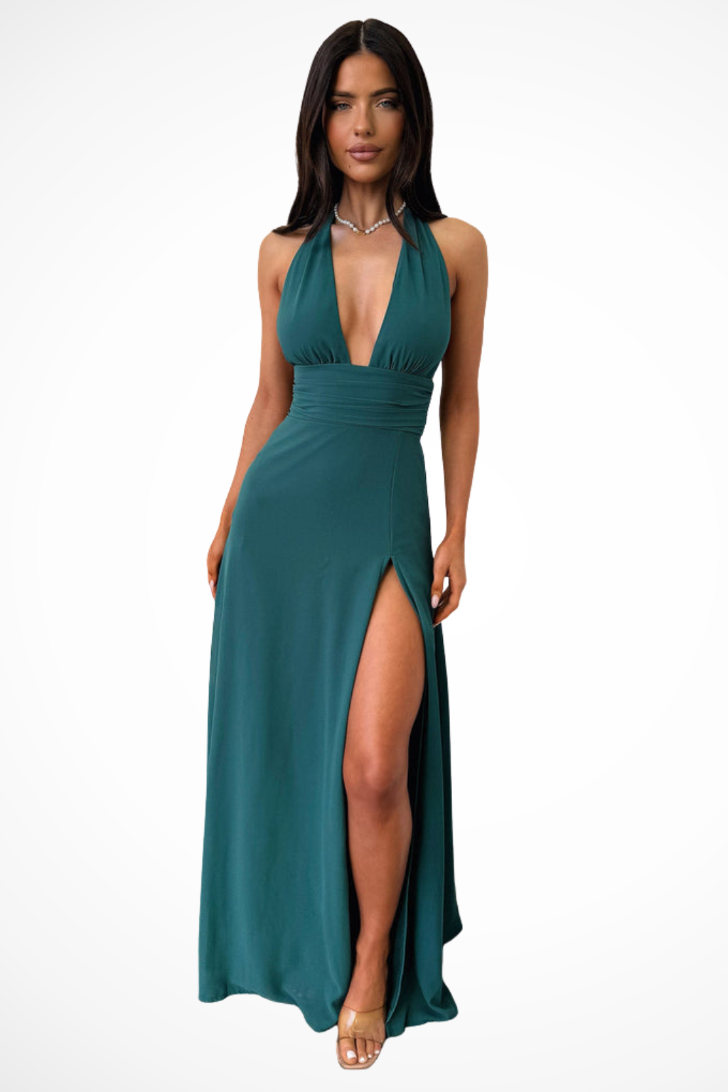 Belanne — maxi dress dark green