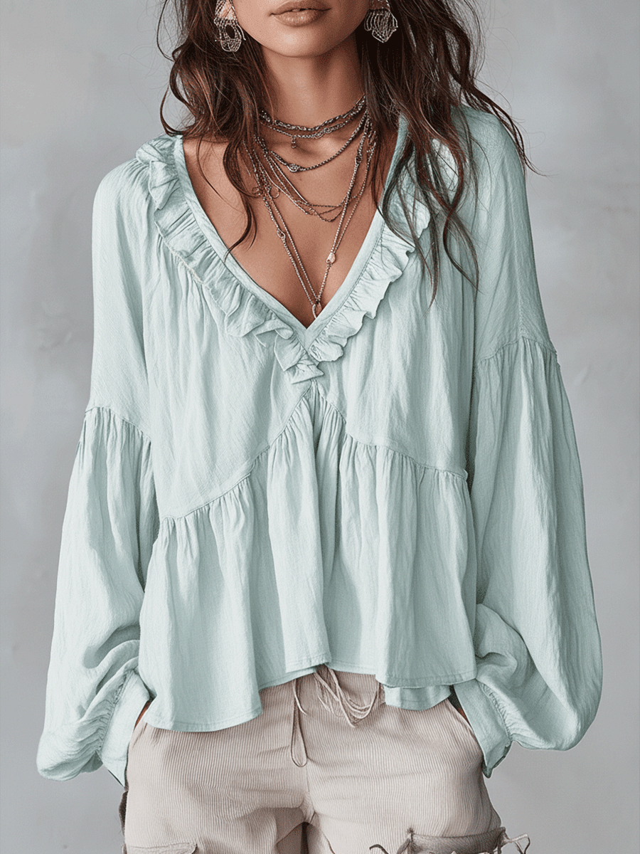 Cirenne Light Green blouses - front view