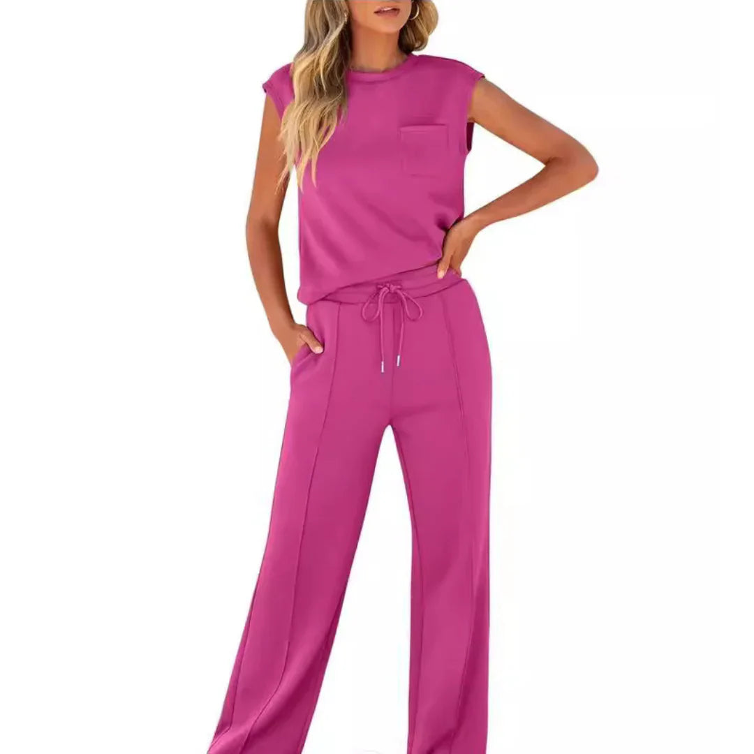 Brielle Rose Red co-ord set - front view