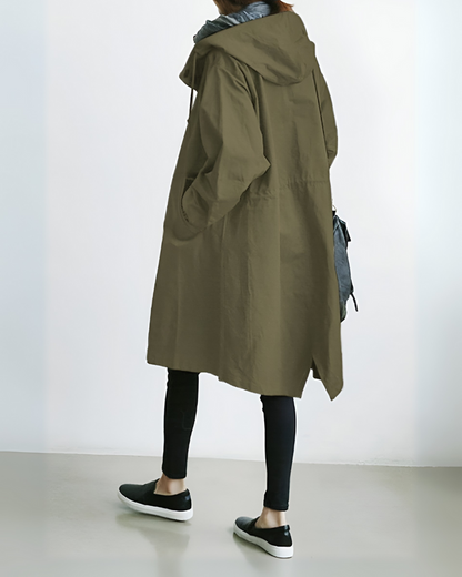 Women's Hooded Classic Trench Coat, Belted - view 2