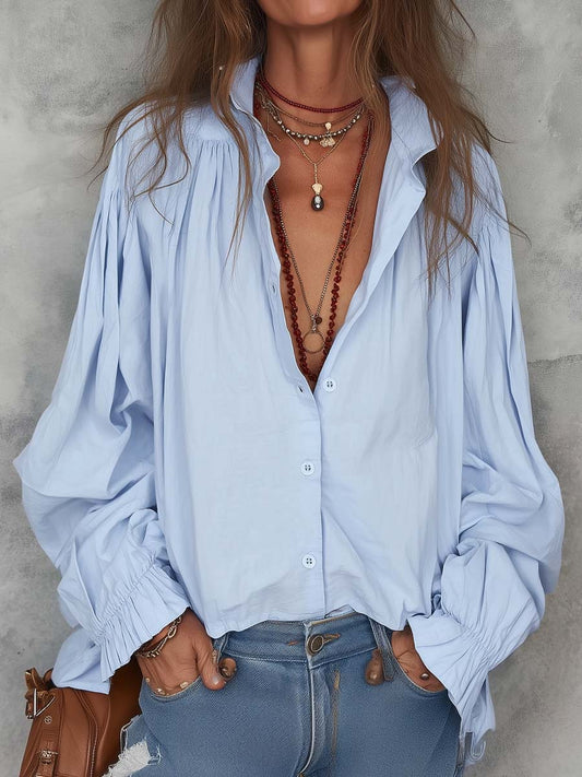 Dovane Blue blouses - front view