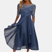 Jasvienne | Midi Dress Lace Layered Sleeveless