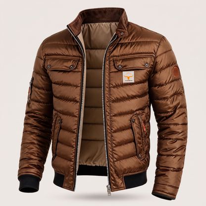 Men's Quilted Puffer Jacket, Padded Coat - view 3