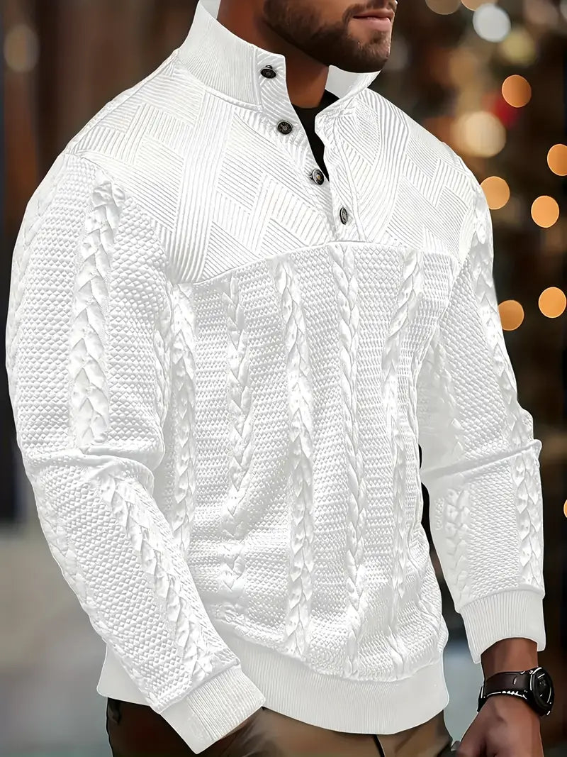 Men's Button Jumper, Knitted Sweater