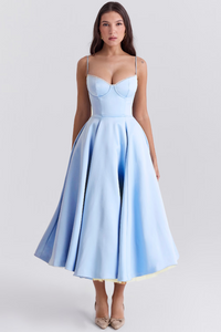 Valentina | Elegant Midi Dress With Tulle Lining