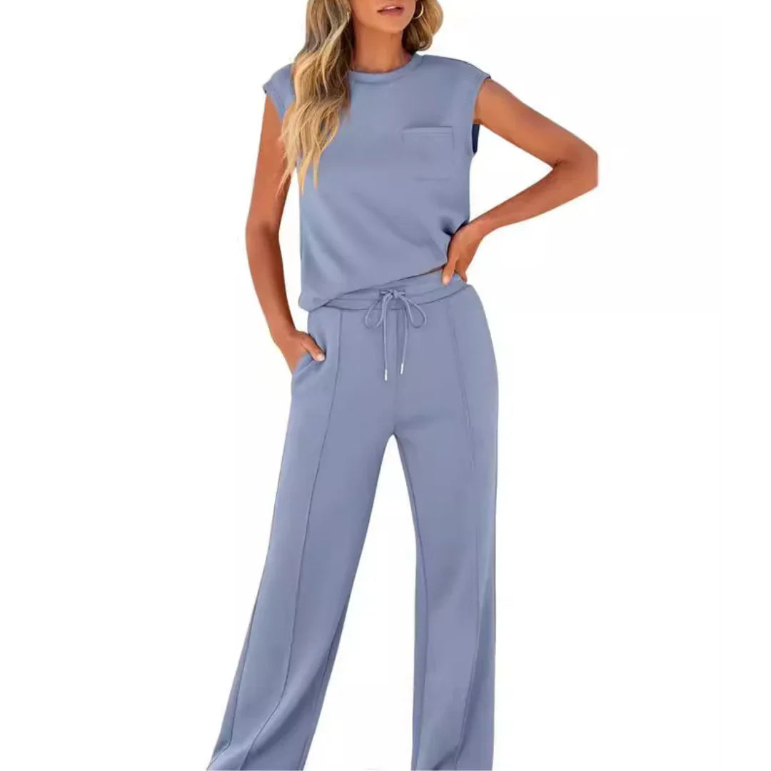 Brielle Ocean Blue co-ord set - front view
