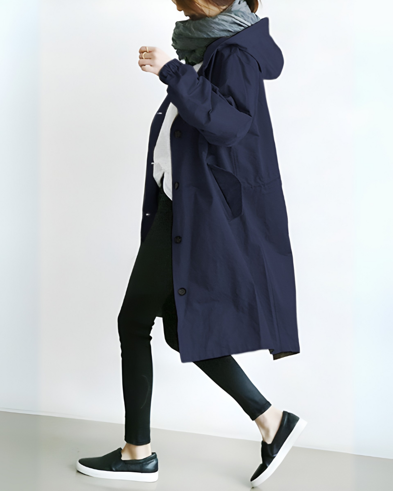 Women's Hooded Classic Trench Coat, Belted - view 3