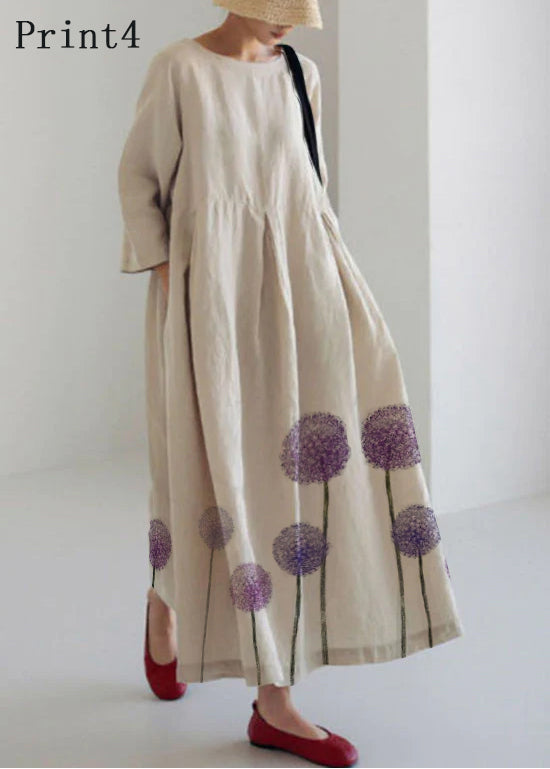 Saramine | Patchwork Cotton Midi Dress with Side Pockets — image 9